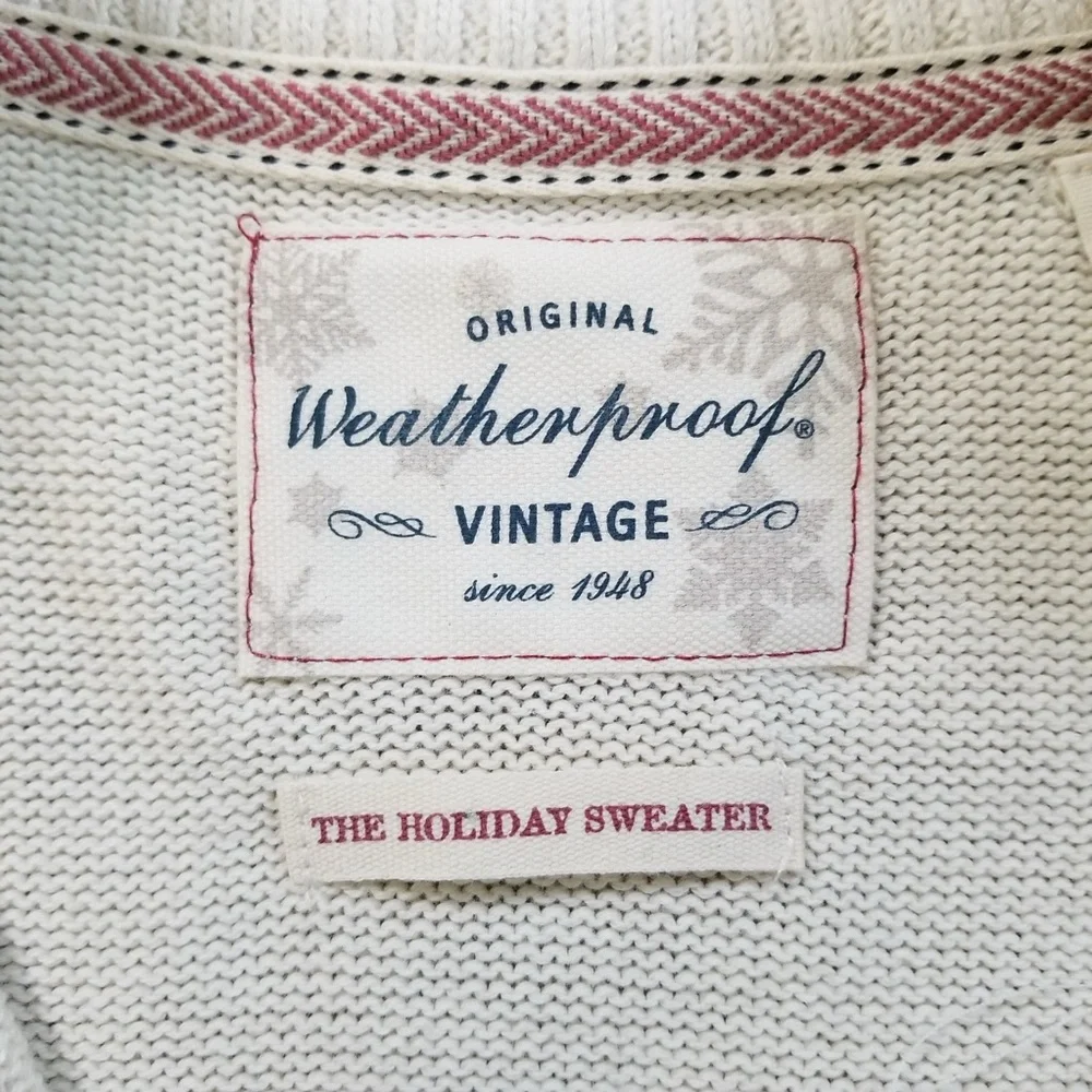 Weatherproof Original Vintage Gray Quarter Zip Pullover Sweater Size Large NWOT‎